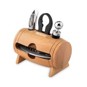 BOTA Minifass aus Holz mit 4 Wein-Accessoires