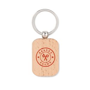 POTY WOOD Elegant Rectangular Wooden Key Ring Accessory