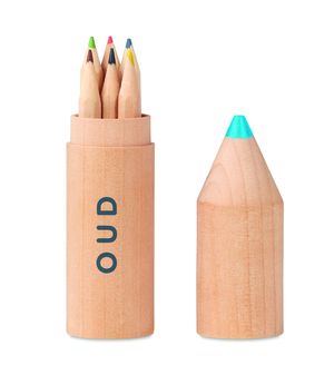 PETIT COLORET 6 crayons dans un étui en bois