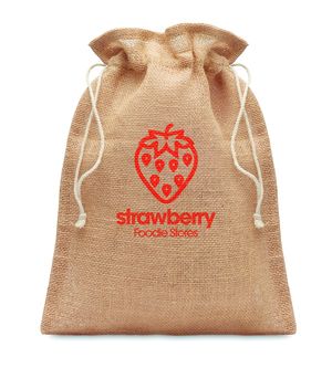 JUTE SMALL Eco-Friendly Small Jute Gift Bag with Drawstring