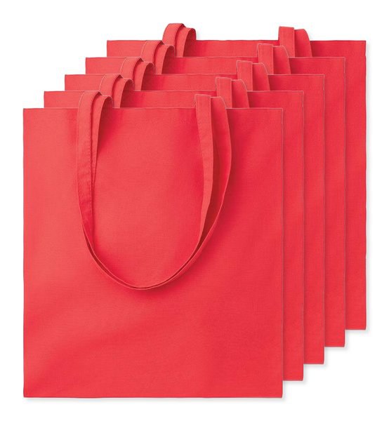 Pack mit 5 GiftRetail MO9268 - COTTONEL COLOUR + Shopping Bag Cotton 140g/m²