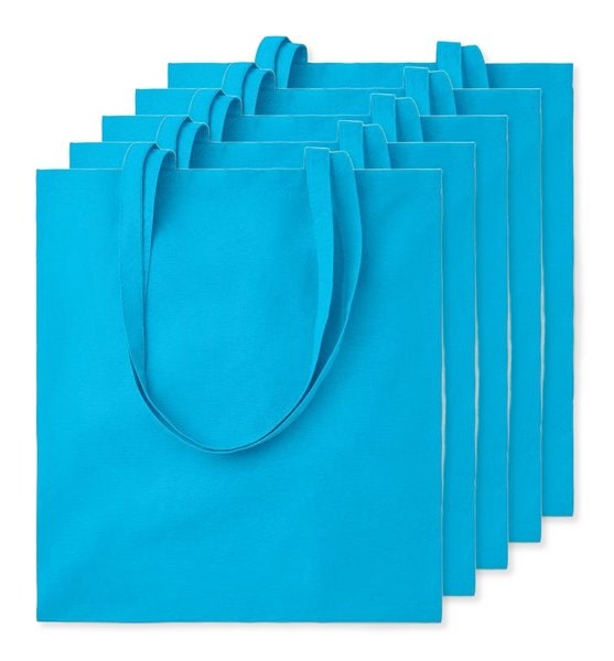 Pack de 5 GiftRetail MO9268 - COTTONEL COLOUR + Sac shopping coton 140gr/m²