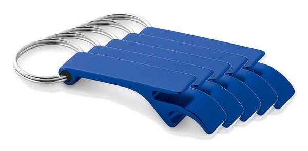 Pack de 5 Egotier 93151 - Porte-clés en aluminium avec ouvre-capsules