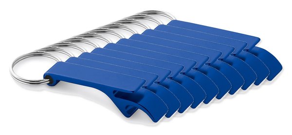 Pack de 10 Egotier 93151 - Porte-clés en aluminium avec ouvre-capsules