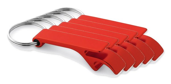 Pack de 50 Egotier 93151 - Porte-clés en aluminium avec ouvre-capsules