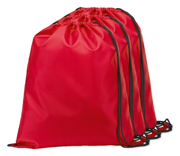 Pack de 3 Egotier 92910 - Sac à dos 210D avec cordons de serrage noirs