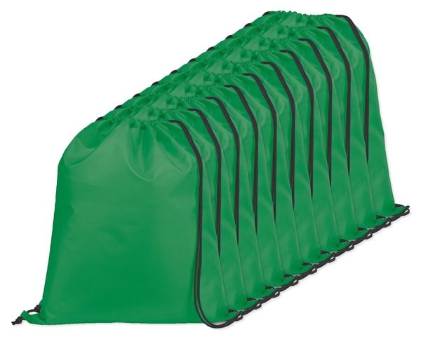 Pack de 10 Egotier 92910 - Sac à dos 210D avec cordons de serrage noirs