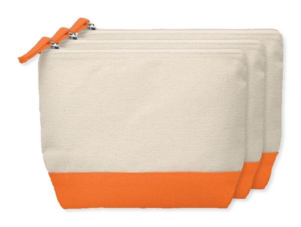 Pack de 3 GiftRetail MO9815 - KLEUREN Trousse en coton bicolore