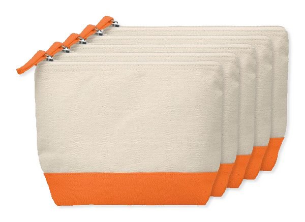 Pack de 5 GiftRetail MO9815 - KLEUREN Trousse en coton bicolore