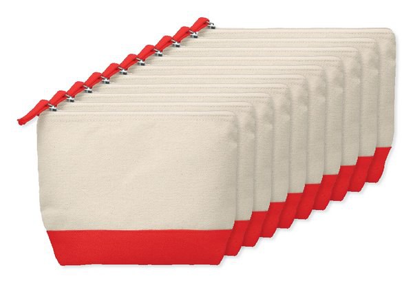 Pack de 10 GiftRetail MO9815 - KLEUREN Trousse en coton bicolore