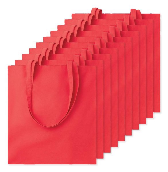 Pack mit 100 GiftRetail MO9268 - COTTONEL COLOUR + Shopping Bag Cotton 140g/m²