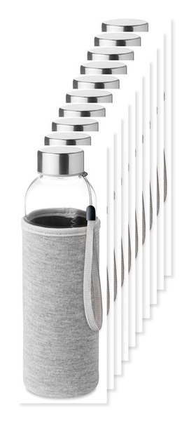 Pack de 10 GiftRetail MO9358 - UTAH GLASS Bouteille en verre 500ml