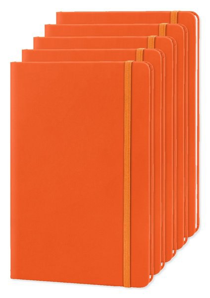Pack de 5 Goya 30083 - Carnet A5 couverture PU, élastique, 96 pages LUXE