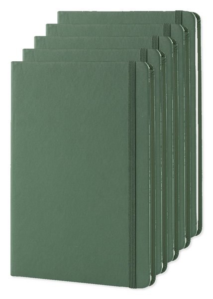 Pack de 5 Goya 30083 - Carnet A5 couverture PU, élastique, 96 pages LUXE