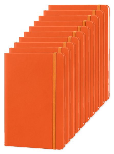 Pack de 10 Goya 30083 - Carnet A5 couverture PU, élastique, 96 pages LUXE