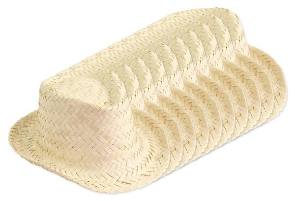 Pack de 10 Goya 38054 - Chapeau en osier à bord court unisexe JAMAICA