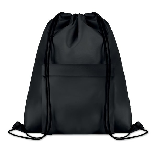 POCKET SHOOP Large 210D Polyester Drawstring Bag with Pocket - GiftRetail MO9177