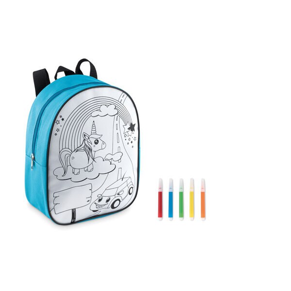 BACKSKETCHY Rucksack mit 5 Filzstiften - GiftRetail MO9207