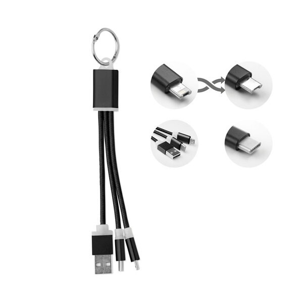 RIZO Key Ring with Micro USB and Type C Cable - GiftRetail MO9292