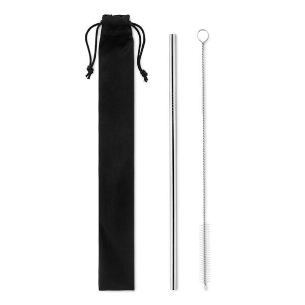 COLD STRAW Paille et brossettes en acier - GiftRetail MO9602