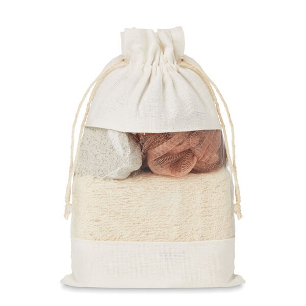 CUIDA SET Set de bain pochette coton - GiftRetail MO9872