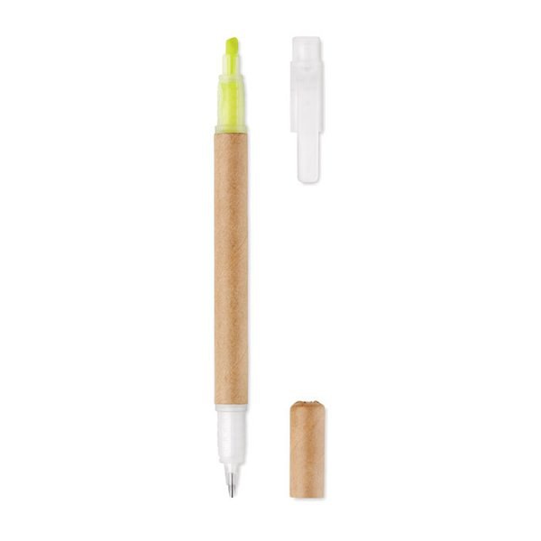 DUO PAPER Kugelschreiber mit Textmarker - GiftRetail MO9895