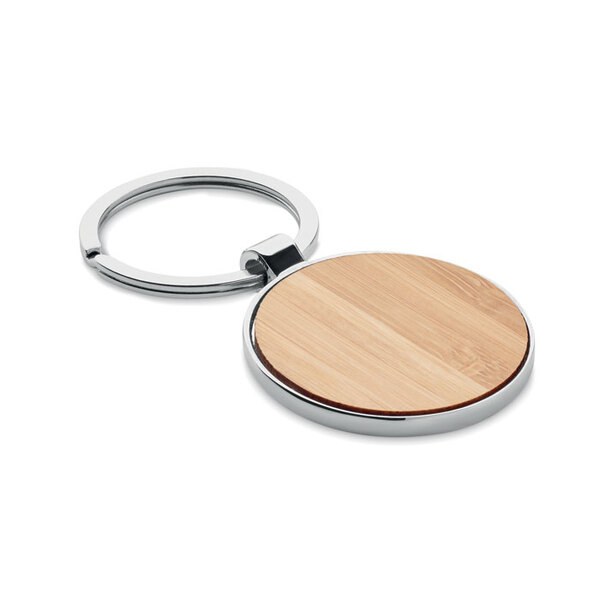 BALLARAT Porte-clés rond métal bambou - GiftRetail MO9948