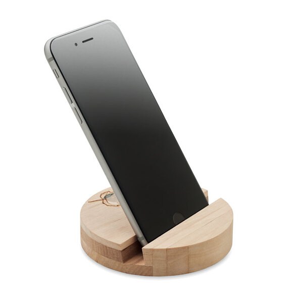 GROW ROUND STAND Smartphone Halter Birkenholz - GiftRetail MO6691