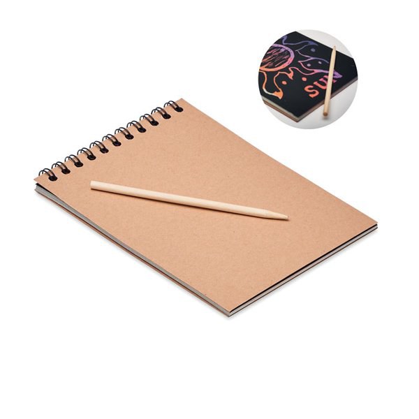 BLACK Notizbuch mit Kratzpapier - GiftRetail MO6699