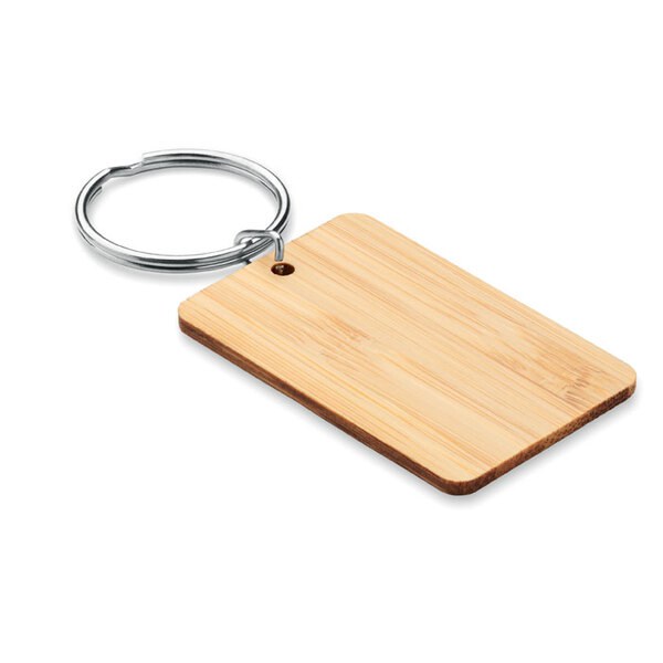ANGLEBOO Porte-clés rectangulaire bambou - GiftRetail MO6978