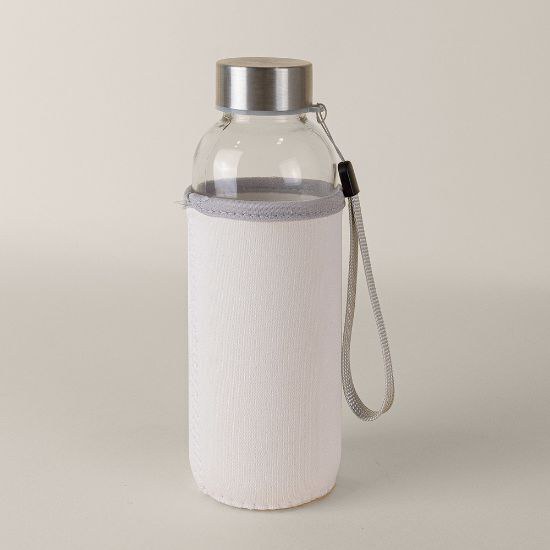 Goya 39528 - Bouteille en verre 420 ml avec couvercle en acier inoxydable et housse en néoprène JARABA