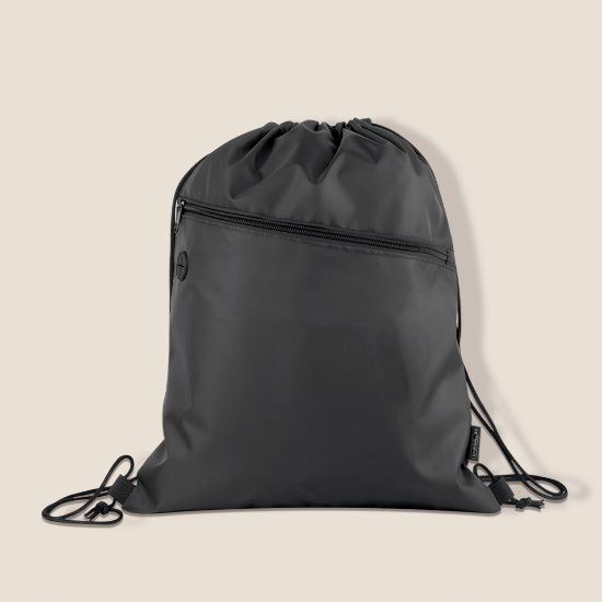 Goya 50045 - RPET Rucksack mit Kordelzug, Front-Reißverschluss & Kopfhörerausgang CLIMATE