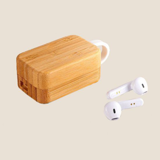 Goya 50690 - Bluetooth 5.0 Kabellose Ohrhörer, Bambusbox, 10m PLAY