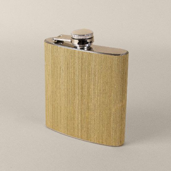 Goya 52525 - Edelstahl Flachmann mit Bambus, 160ml, 4mm HAK