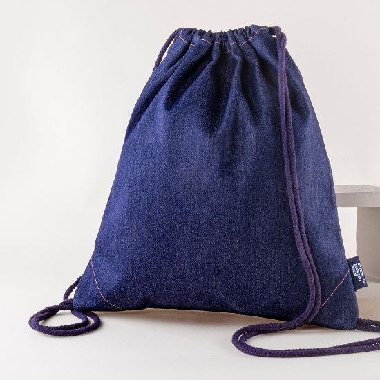 Goya 53005 - Baumwoll-Rucksack mit Kordelzug aus recyceltem Denim NASHVILLE