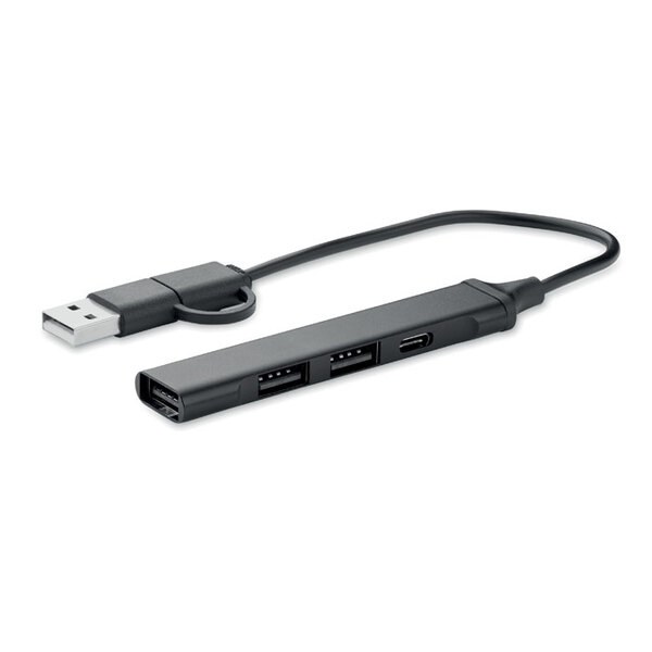 CURRENT Hub USB 4 ports 19 cm - GiftRetail MO2294