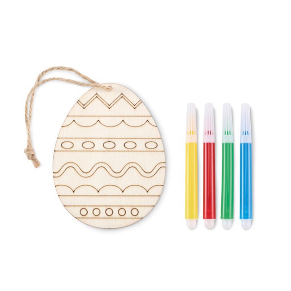 DREGG Set de peinture sur œuf en bois - GiftRetail MO2501