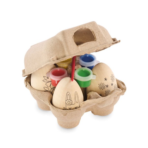 EISET Set de peinture d'oeufs en bois - GiftRetail MO2563
