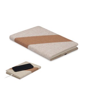 CORTONA Carnet A5 avec chargeur 15W - GiftRetail MO2734