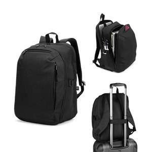 Rucksack mit komplett öffnendem Fach aus recyceltem 300D Polyester, 16" - Egotier 92540