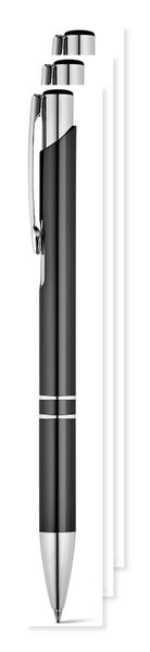 Pack mit 3 Egotier 91311 - Aluminium-Kugelschreiber mit Clip