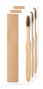 Pack de 30 GiftRetail MO9877 - DENTOBRUSH Brosse à dents en bambou