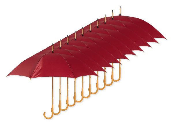 Pack of 100 GiftRetail KC5132 - CALA Elegant Wooden Handle Windproof Umbrella