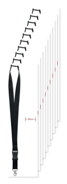 Pack of 100 GiftRetail MO9661 - WIDE LANY Premium 25mm Lanyard with Metal Hook and Safety Breakaway