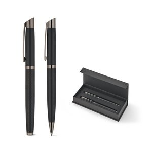 Ensemble composé d'un stylo à bille et d'un stylo roller en aluminium, avec encre bleue Dokumental® - Egotier 91990
