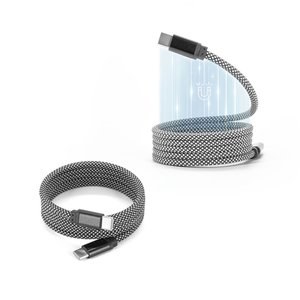 USB-C-zu-USB-C-Kabel mit geflochtenem Polyesterkabel (60 W) und einem Magnetsystem zum einfachen Aufwickeln - Egotier 97220